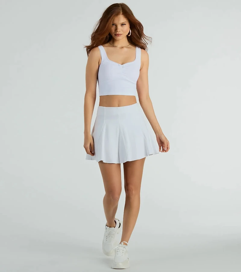 Flirty Attitude Pleated Knit Skater Skort