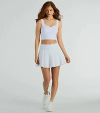 Flirty Attitude Pleated Knit Skater Skort