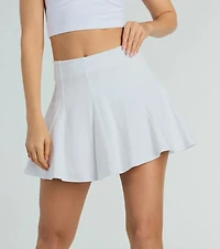 Flirty Attitude Pleated Knit Skater Skort