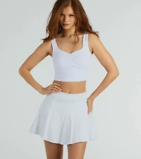 Flirty Attitude Pleated Knit Skater Skort