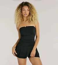 Sunday Brunch Strapless Ruffle Romper