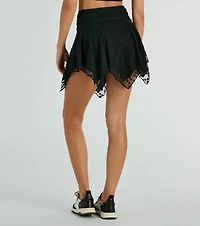 Playing The Field Floral Embroidered Mesh Skort