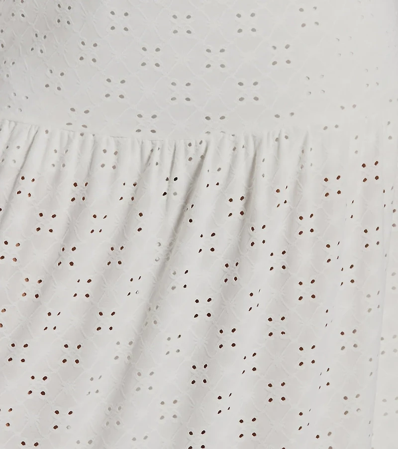 Vibe Of Summer High Rise Eyelet Maxi Skirt