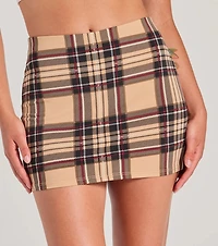 Adorable Pose High-Rise Plaid Mini Skort