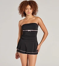 Little Crush Sleeveless Bow Pleated Romper
