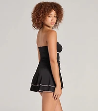 Little Crush Sleeveless Bow Pleated Romper