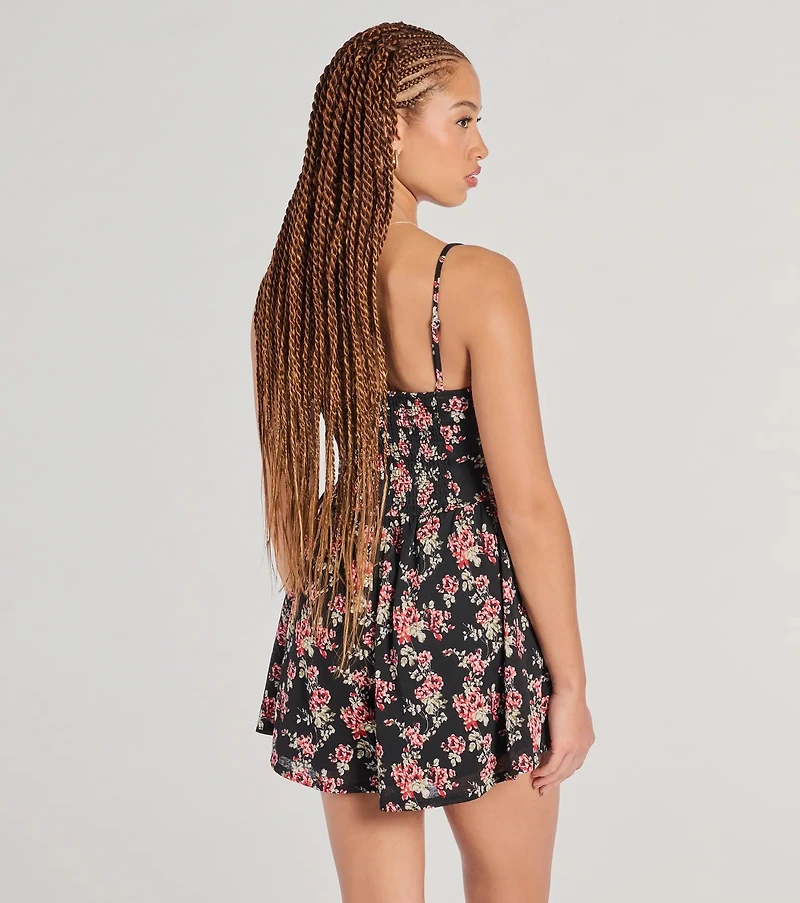 Thriving Allure Sweetheart Floral Romper