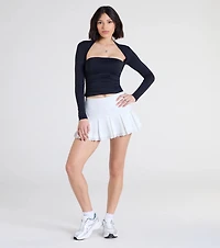 Absolute Charm Pleated Lace Trim Mini Skirt