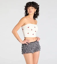 Chic Statement Gingham Ruffle Hot Shorts