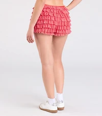 Chic Statement Gingham Ruffle Hot Shorts