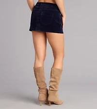 Velvet Crush Denim Mini Skirt
