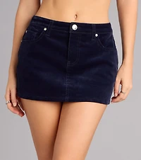 Velvet Crush Denim Mini Skirt