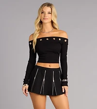 Street Zipper Moment Denim Skort
