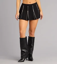 Street Zipper Moment Denim Skort