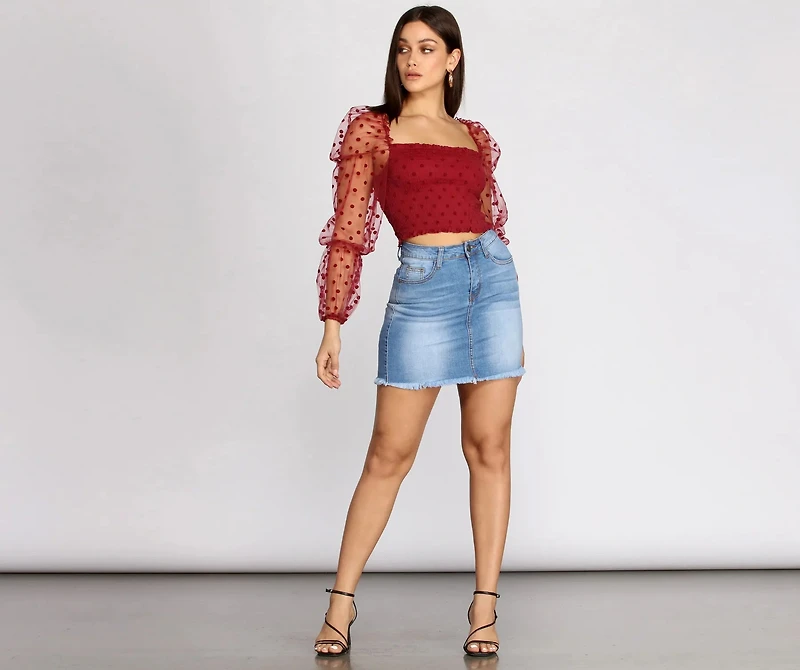 Sunz Out Frayed Denim Mini Skirt