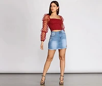 Sunz Out Frayed Denim Mini Skirt