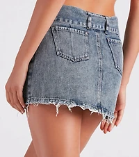 Cool-Girl Era Belted Denim Mini Skirt