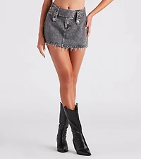 Cool-Girl Era Belted Denim Mini Skirt