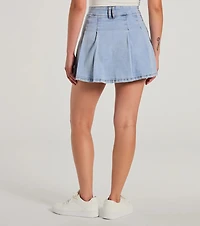 Exceptional Darling High-Rise Pleat Denim Mini Skirt