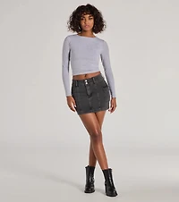 Casual Cool Girl Cargo Denim Mini Skirt