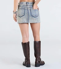 One Less Problem Mid-Rise Denim Mini Skirt
