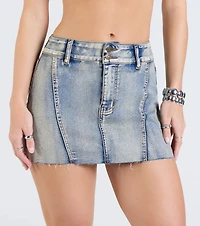 One Less Problem Mid-Rise Denim Mini Skirt