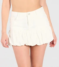 Small Town Girl Mid-Rise Bubble Denim Mini Skirt