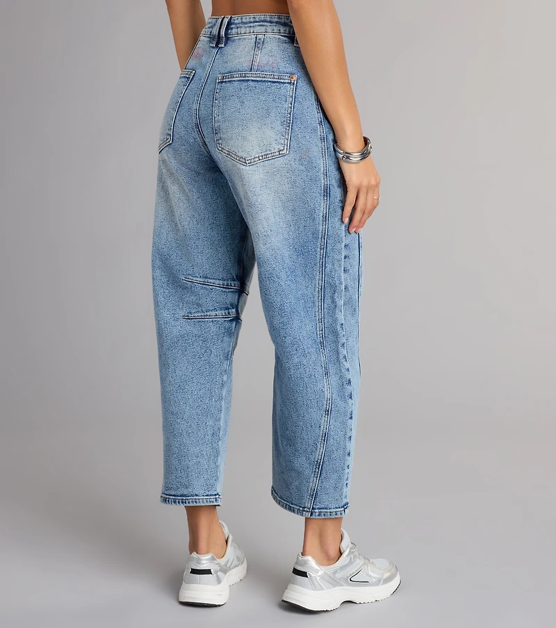 Chill Vibes Mid-Rise Barrel Jeans