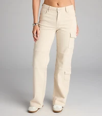 Catch Me Cargo Mid-Rise Straight-Leg Jeans
