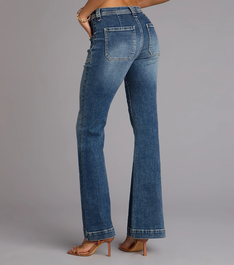 Street Flare Mid-Rise Denim Jeans