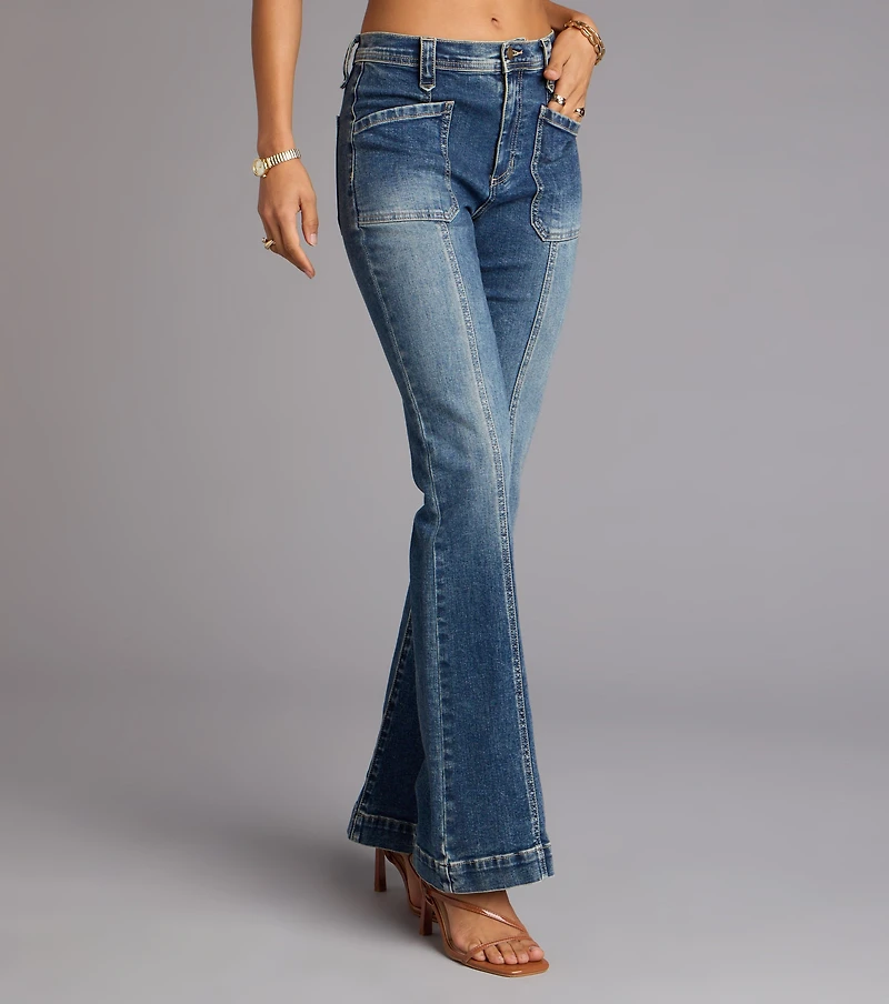 Street Flare Mid-Rise Denim Jeans