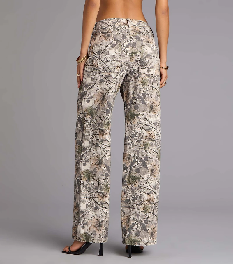 Off Duty Mid-Rise Camouflage Denim Jeans