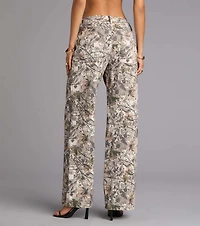 Off Duty Mid-Rise Camouflage Denim Jeans