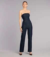 Polished Fit Denim Jumpsuit