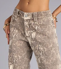 Wild Moves Snake Print Wide-Leg Jeans