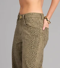 Wild Streak Snake Print Denim Jeans