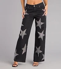 Midnight Stardust Rhinestone Denim Jeans