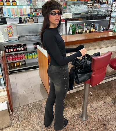 Too Cool Studded Denim Jeans