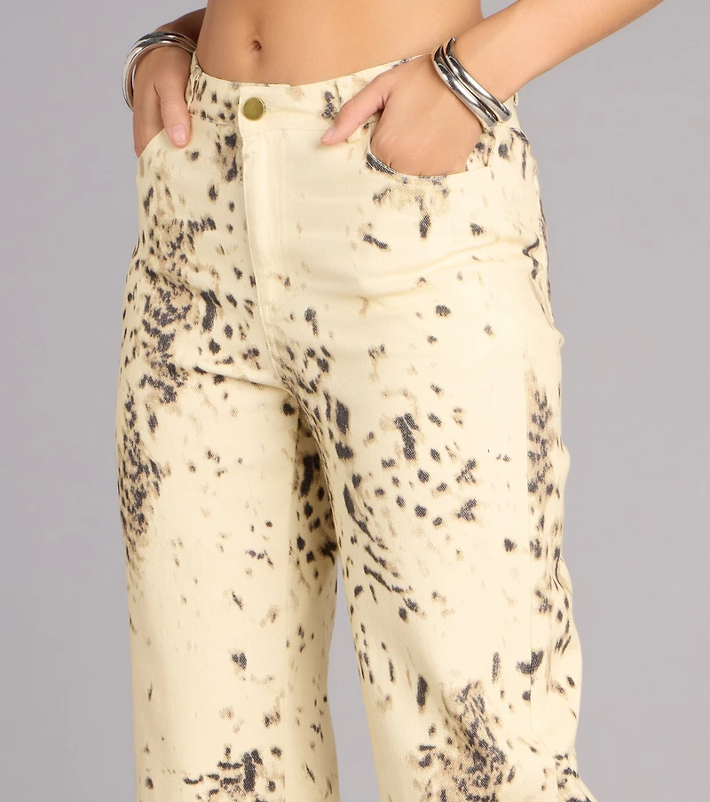 Spotted Muse Leopard Wide-Leg Jeans