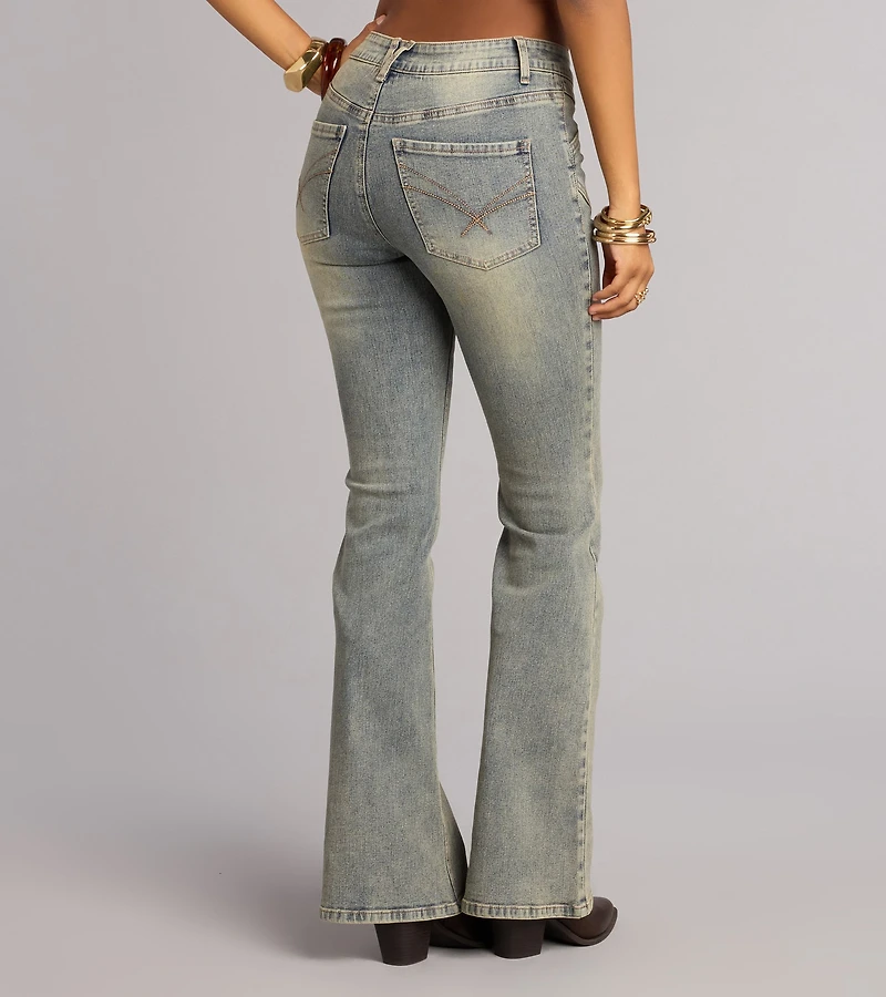 Off Duty Shape Mid-Rise Flare Denim Jeans