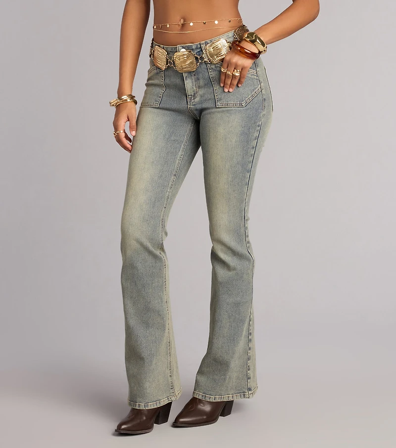 Off Duty Shape Mid-Rise Flare Denim Jeans