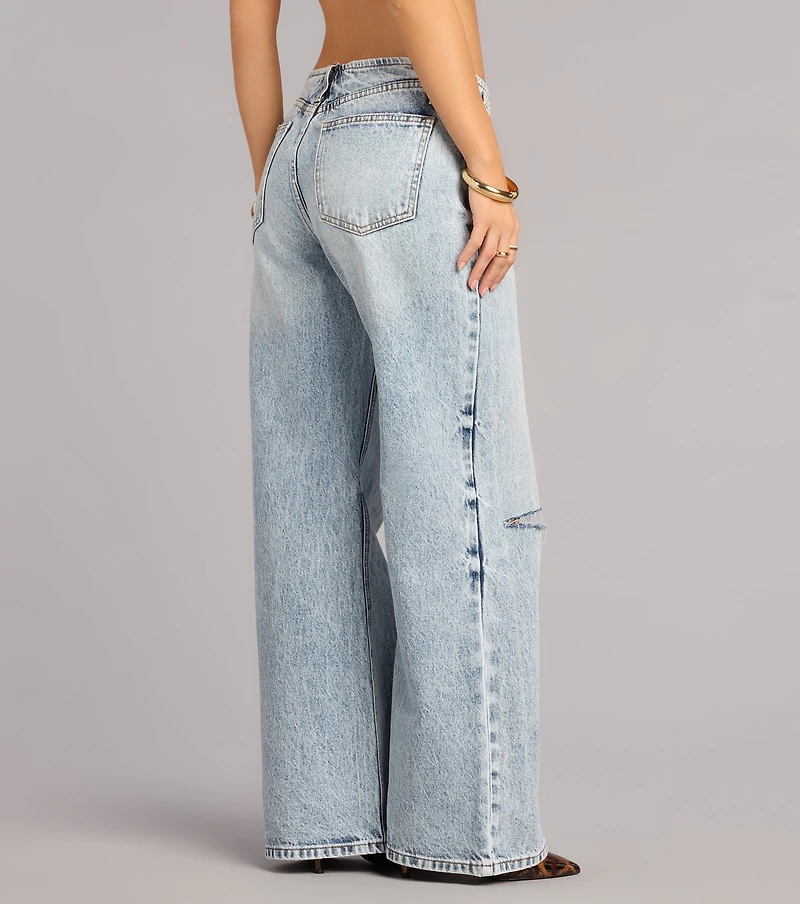 Worn Energy Wide Leg Denim Jeans