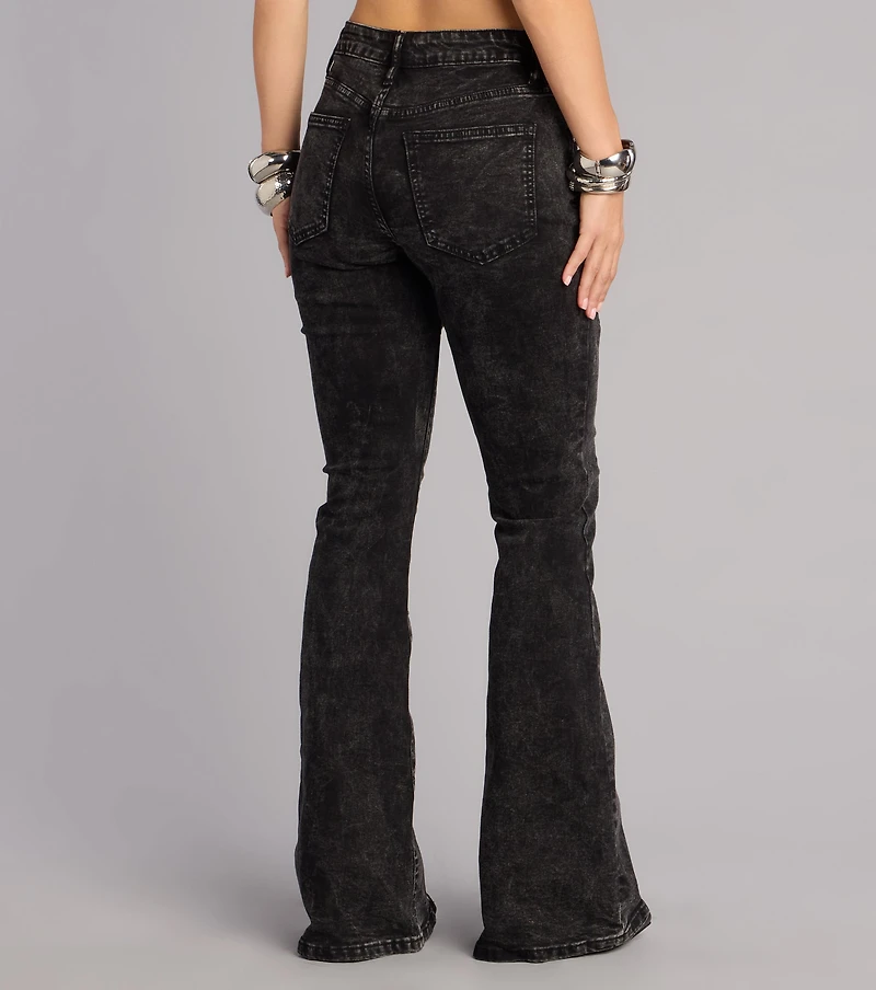 Desert Nights Lace-Up Flare Denim Pants