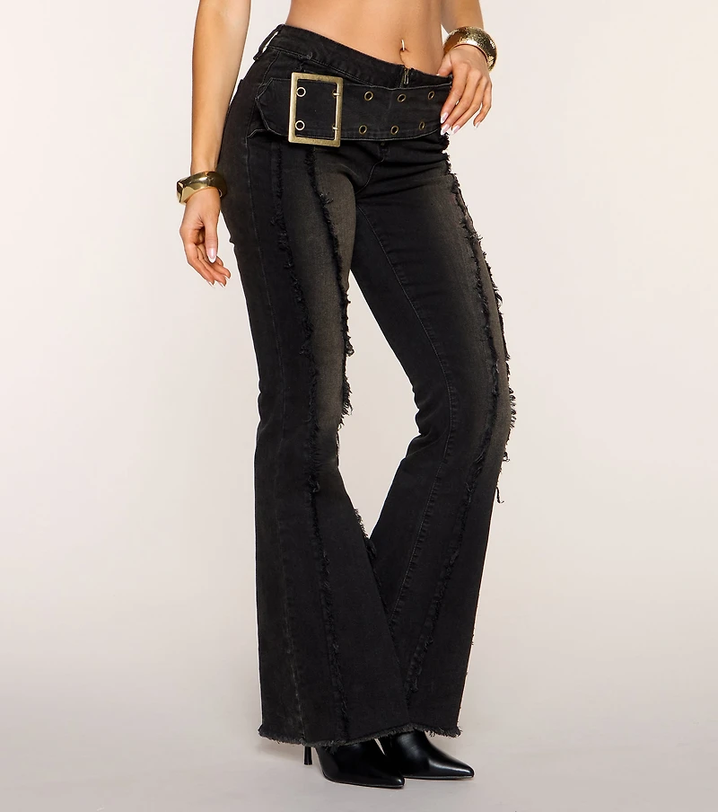Downtown Edge Frayed Flare Jeans