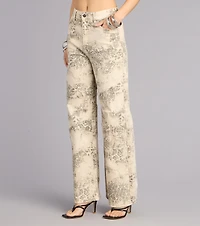 Serving Cool Leopard Print Wide-Leg Jeans