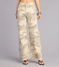 Serving Cool Leopard Print Wide-Leg Jeans