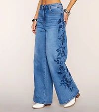 Daydream Stitch Wide-Leg Denim Jeans