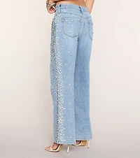 Gem Route Rhinestone Wide-Leg Jeans