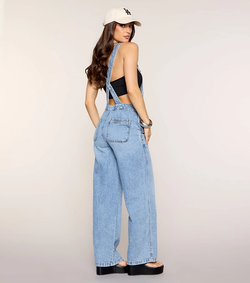 Daily Uniform Straight-Leg Denim Overalls