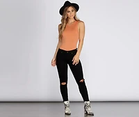 Josie Mid Rise Skinny Jeans